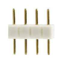 BERGE Vidlicový konektor pre RGB LED pásiky, 4-pinový rebríkový konektor, biely