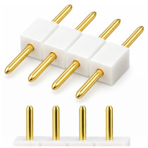 BERGE Vidlicový konektor pre RGB LED pásiky, 4-pinový rebríkový konektor, biely