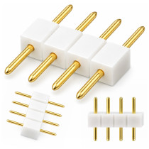 BERGE Vidlicový konektor pre RGB LED pásiky, 4-pinový rebríkový konektor, biely