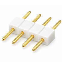 BERGE Vidlicový konektor pre RGB LED pásiky, 4-pinový rebríkový konektor, biely