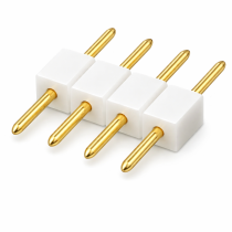 BERGE Vidlicový konektor pre RGB LED pásiky, 4-pinový rebríkový konektor, biely