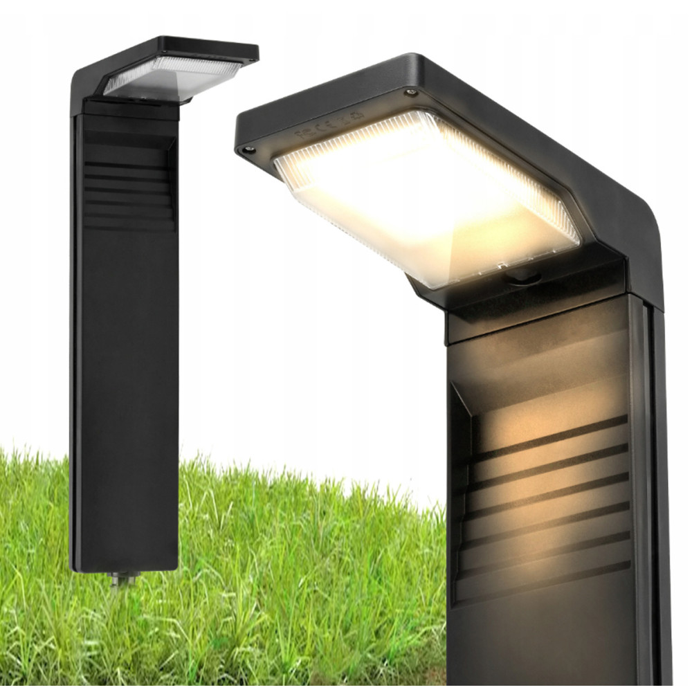 BERGE Solárna LED záhradná lampa na záhradný stĺpik so senzorom súmraku