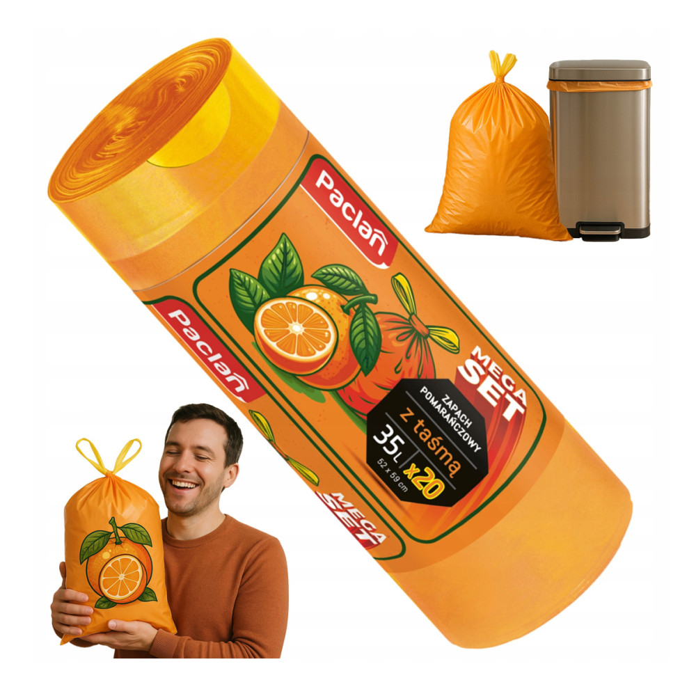 BERGE Voňavé vrecia na odpadky so sťahovacou šnúrkou 35 l, sada 20 kusov