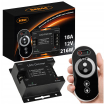 BERGE LED stmívač s dálkovým ovládáním pro pásky 18A 216W 12V 24V dotykový mono