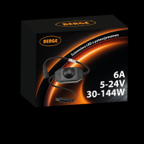 BERGE Stmívač LED pásků 12V/24V s nastavitelným potenciometrem 6A