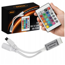 BERGE Dálkové ovládání LED pro RGB pásky, vícebarevný infračervený ovladač 72W