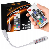 BERGE Dálkové ovládání pro RGB LED pásky 6A 72W 5-24V 12V Více funkcí Rádiové