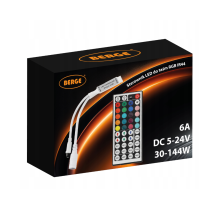 BERGE Dálkové ovládání pro RGB LED pásky 6A 72W IR44 Infračervený ovladač 5-24V