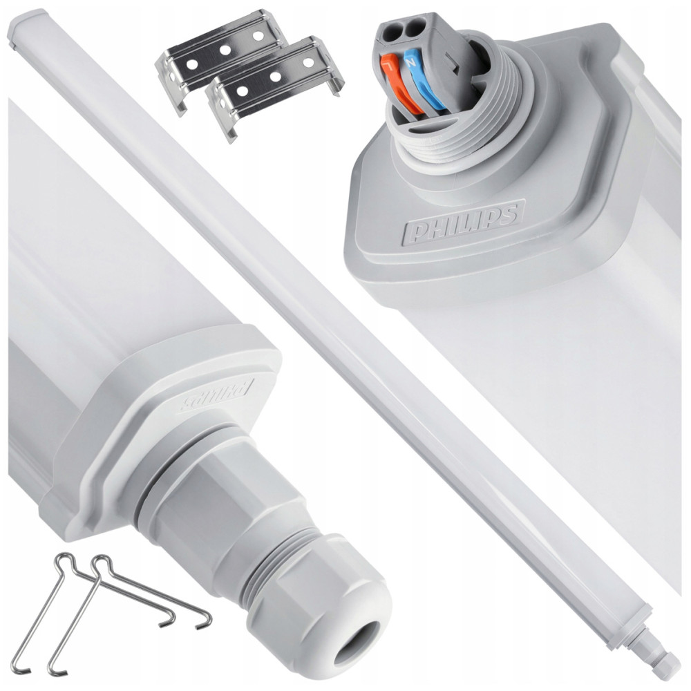 BERGE Hermetické LED svítidlo 30W 6500K 3600lm 120cm Phillips pro přisazenou montáž do garáže