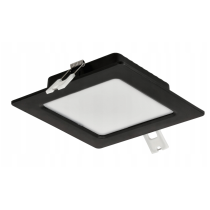 BERGE LED panelové stropní svítidlo pro zapuštěnou montáž 6W, černé čtvercové, 4000K