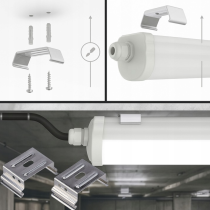 BERGE Hermetické LED svítidlo 46W 6500K 5600lm 150cm Phillips pro přisazenou montáž do garáže