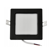 BERGE LED panelové stropní svítidlo pro zapuštěnou montáž 6W, černé čtvercové, 4000K