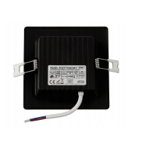 BERGE LED panelové stropní svítidlo pro zapuštěnou montáž 6W, černé čtvercové, 4000K