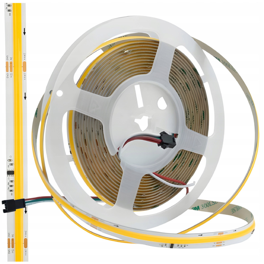 BERGE LED páska digitální COB 24V 5m 65W 4000K 1170lm digitální efekt tekoucí vody