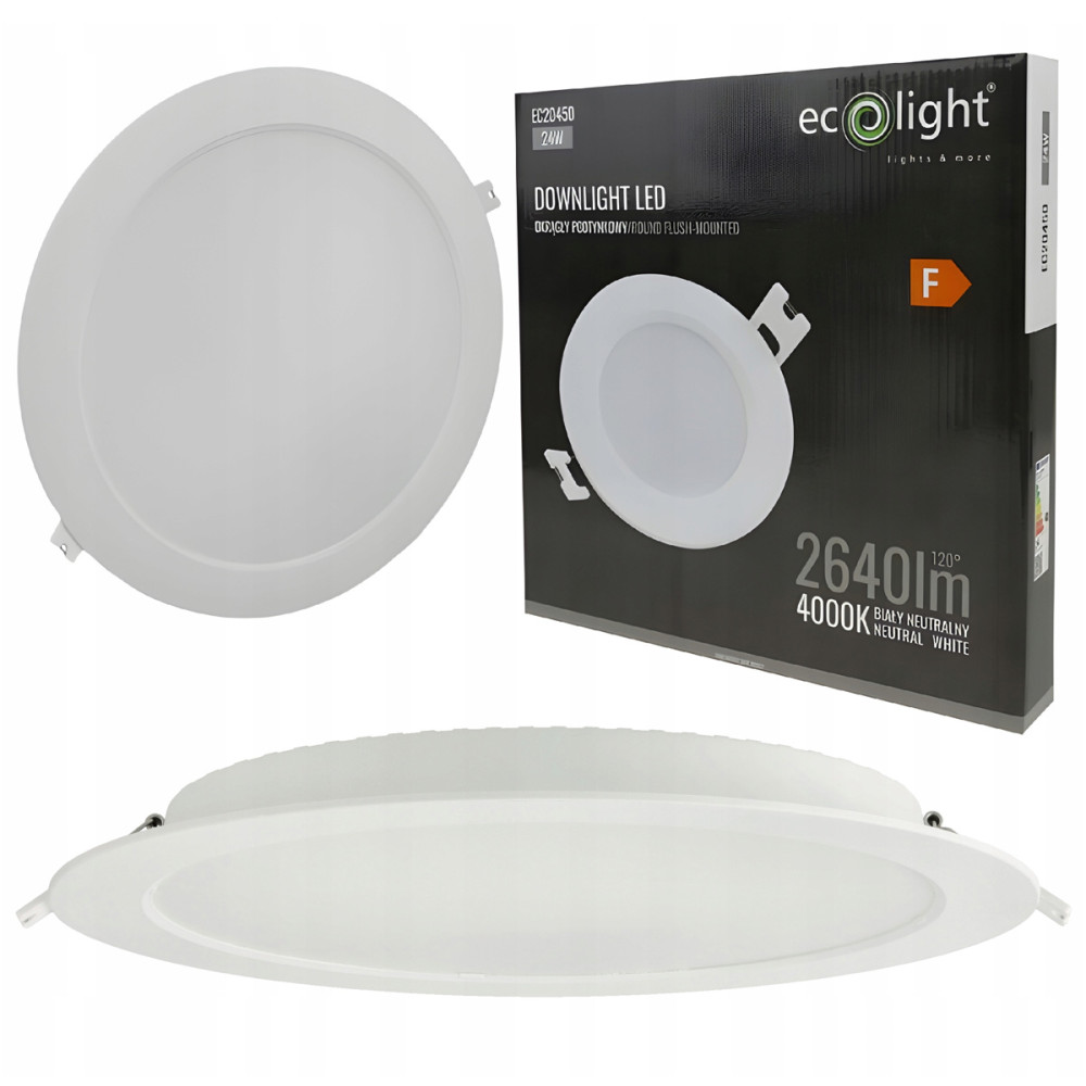 BERGE LED zapuštění 24W kulaté stropní svítidlo 4000K 2640lm - neutrální bílá