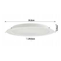 ECOLIGHT LED zapuštění 24W kulaté stropní svítidlo 4000K 2640lm - neutrální bílá