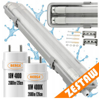BERGE SADA Hermetické svítidlo 120cm 36W 5760lm 4000K+ 2x LED trubice Voděodolné