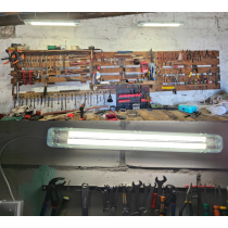 BERGE Sada LED lamp, hermetické svítidlo 60cm 18W 2880lm 6500K do garáže s plechem