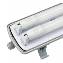 BERGE Sada LED lamp, hermetické svítidlo 60cm 18W 2880lm 6500K do garáže s plechem