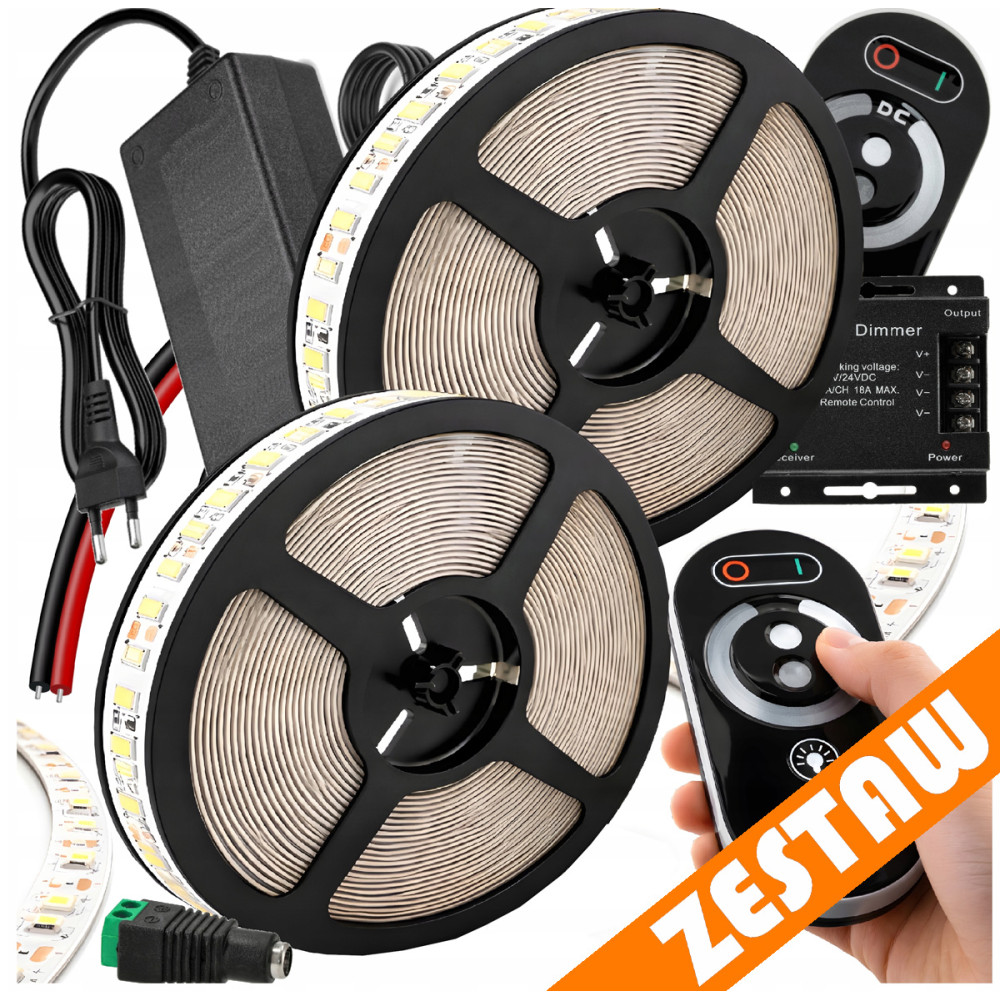 BERGE Sada LED pásků 12V 10m 48W - zdroj + ovladač