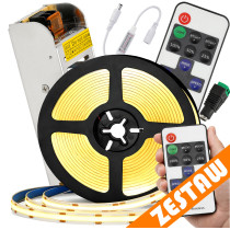 BERGE Sada LED pásků COB 12V 5m Neon 4000K 60W - zdroj + ovladač