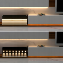 BERGE Sada neonové COB LED pásky 12V 5m 4000K 60W - zdroj + ovladač