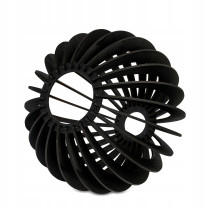 BERGE Stínidlo pro lustrovou lampu, dřevěná koule, černé