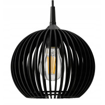 BERGE Stínidlo pro lustrovou lampu, dřevěná koule, černé