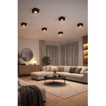 ECOLIGHT Stropní svítidlo GU10 LED, pohyblivé, výška 60x100 mm, černé