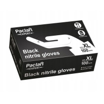 BERGE Ochranné nitrilové rukavice Paclan čierne, veľkosť XL, 100 ks na čistenie