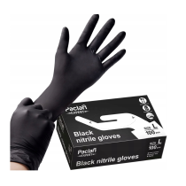 BERGE Ochranné nitrilové rukavice Paclan čierne, veľkosť L, 100 ks na čistenie