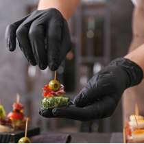 BERGE Ochranné nitrilové rukavice Paclan čierne, veľkosť XL, 100 ks na čistenie