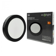 BERGE LED stropné svietidlo na stenu, okrúhle, 18W, 1980lm, čierne, 4000K