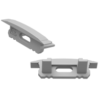 GLALU - Koncová krytka pre povrchový profil GLG1 - s otvorom - sivá