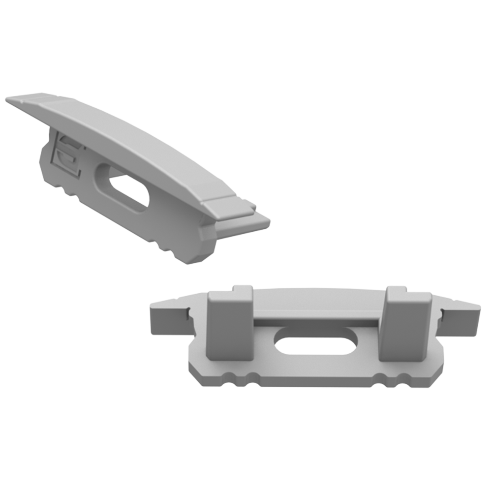 GLALU - Koncová krytka pre povrchový profil GLG1 - s otvorom - sivá