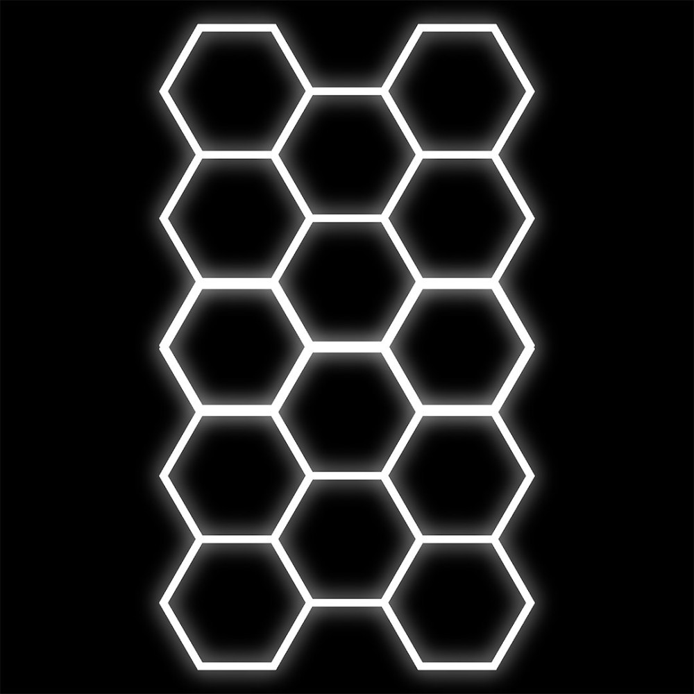 idealed - LED stropné svietidlo HEXAGON 14 - 399W - 229 x 394cm - IP44 - 230V - studená biela / 6500°K - čierne