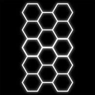idealed - LED stropné svietidlo HEXAGON 14 - 399W - 229 x 394cm - IP44 - 230V - studená biela / 6500°K - biele