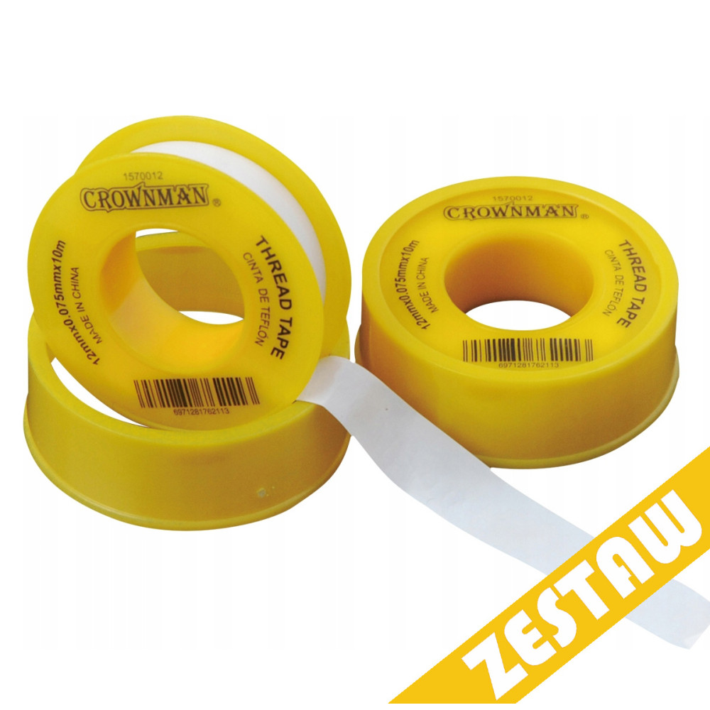 BERGE 10x teflónová tesniaca páska na závity 12 mm x 0,75 mm x 10 m, silný teflón