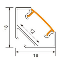 ECOLIGHT Rohový hliníkový profil - 1m s opálovým tienidlom + 2x SET koncoviek