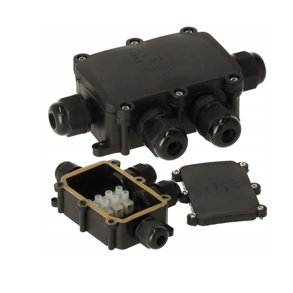 BERGE Hermetická krabica so 4x priechodkami IP68