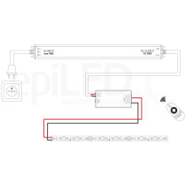 epiLED – 5m LED pásik ZigZag – 7W, 120xSMD, 6.5mm, IP20, 12V DC - Neutrálna biela (NW) / 4000°K