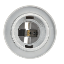 BERGE Objímka na lampu so závitom E27, plastová, biela, hladká, objímka + golier