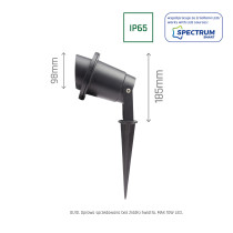 SPECTRUM - FLORI ALU ANGLE zapichovacie záhradné nastaviteľné svietidlo GU10 IP65 Ø98x180mm 250V - Čierne