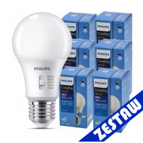 PHILIPS 6x stmievateľná LED žiarovka E27 8W 806lm 5CCT CorePro 2700K - 6500K