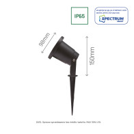 SPECTRUM - FLORI ALU zapichovacie záhradné nastaviteľné svietidlo GU10 IP65 Ø98x145mm 250V - Čierne