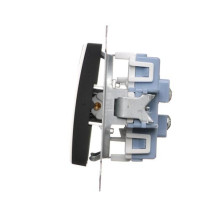 Kontakt Simon - Striedavý prepínač dvojitý SIMON54 DW5.01/49, radenie č. 6+6 bez piktogramu, 10AX, skrut. svorky, čierny matný