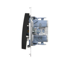 Kontakt Simon - Striedavý prepínač SIMON54 DW6.01/X/49, radenie č. 6 bez piktogramu, 10AX, pruž. svorky, čierny matný