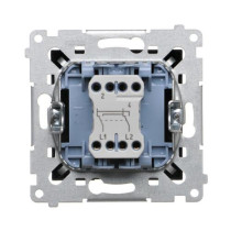 Kontakt Simon - Krížový prepínač SIMON54 DW7.01/X/49, radenie č. 7 bez piktogramu, 10AX, pruž. svorky, čierny matný