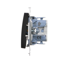 Kontakt Simon - Jedno tlačidlo spínacie bez piktogramu SIMON54 DP1.01/49, radenie č. 1/0, 10AX, pruž. svorky, čierny matný