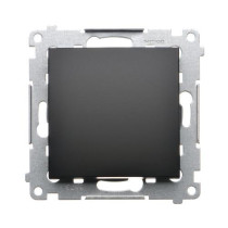 Kontakt Simon - Jedno tlačidlo spínacie bez piktogramu SIMON54 DP1.01/49, radenie č. 1/0, 10AX, pruž. svorky, čierny matný